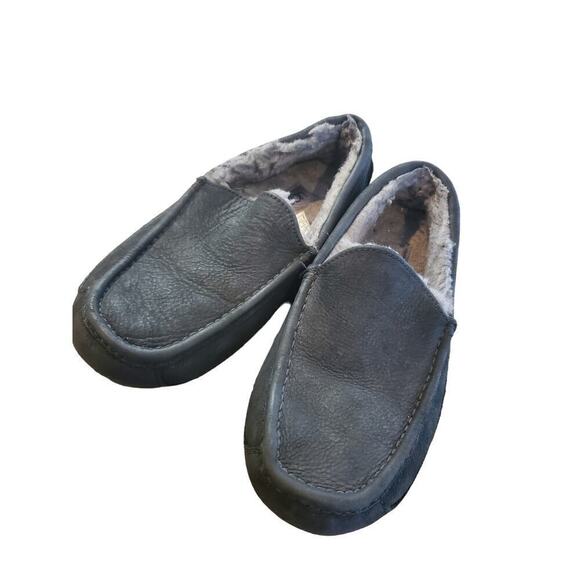 Mens Ugg slippers black with gray shearling‎ size 7 main image 5